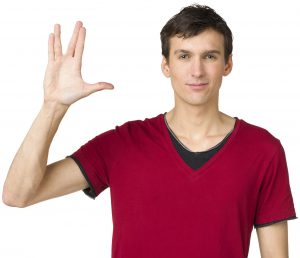 Portrait of a young man on a white background.